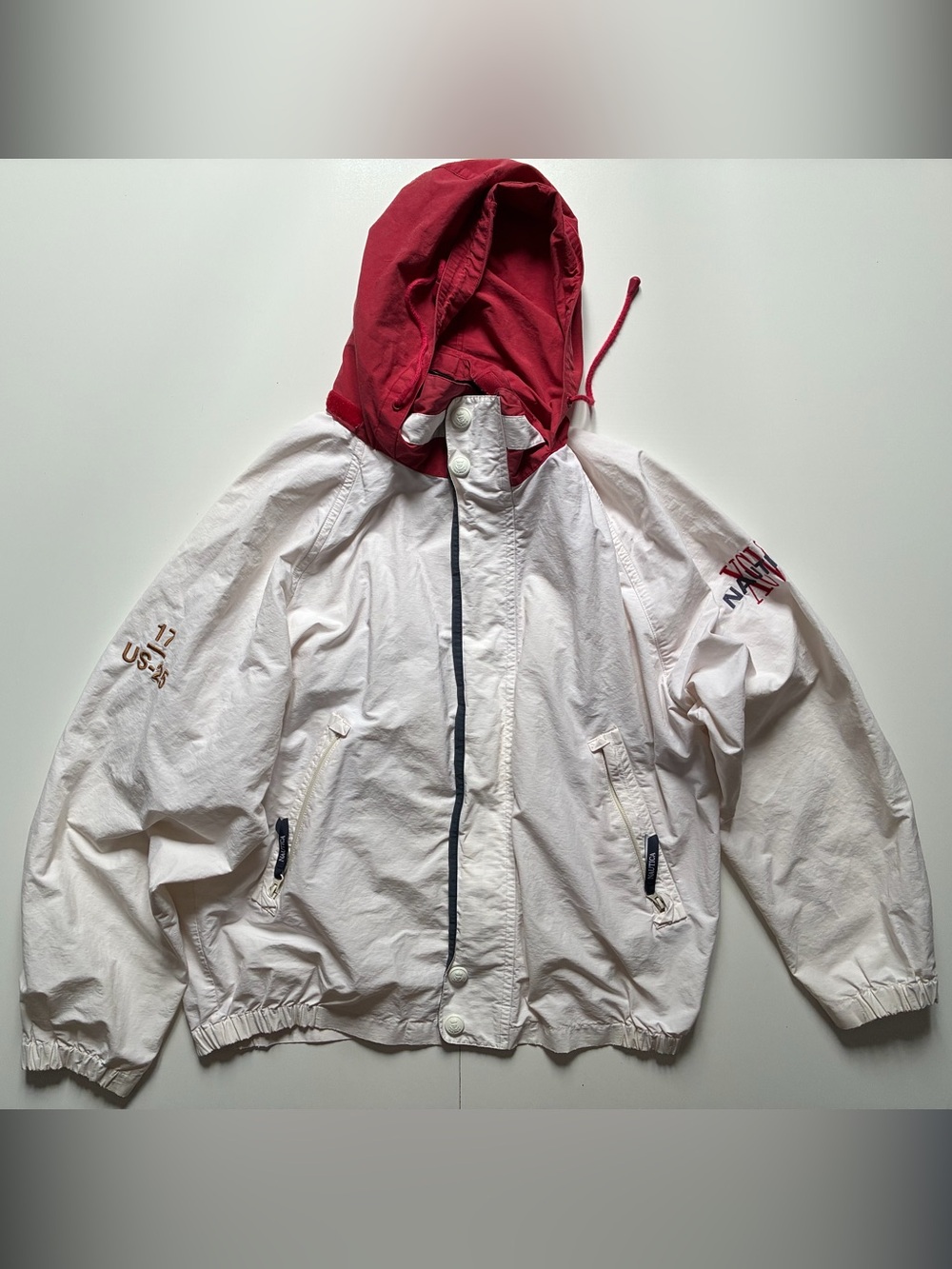 Vintage Nautica White Windbreaker "XCVI" - Size XL